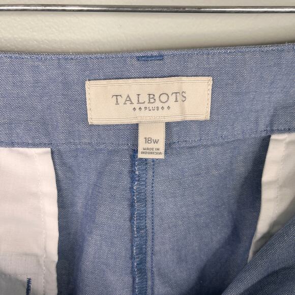 Talbots Plus Womens Pants 18W Light Blue Cotton Lightweight - Picture 9 of 11